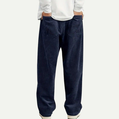 Loose-Fit Corduroy Drawstring Pants