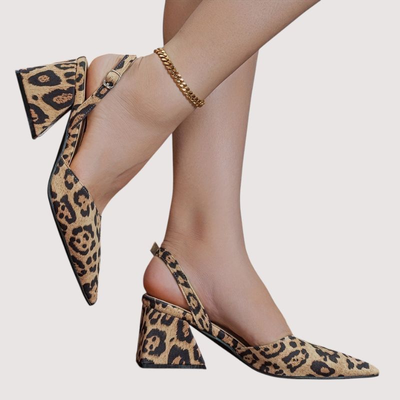 Leopard Print Pointed-Toe Sandals