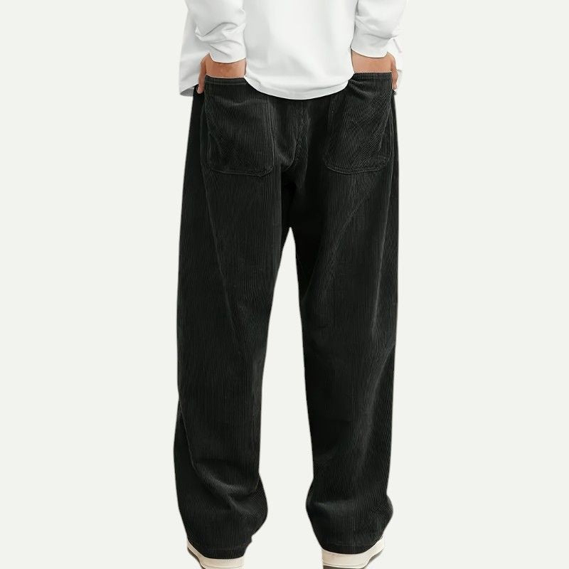 Loose-Fit Corduroy Drawstring Pants