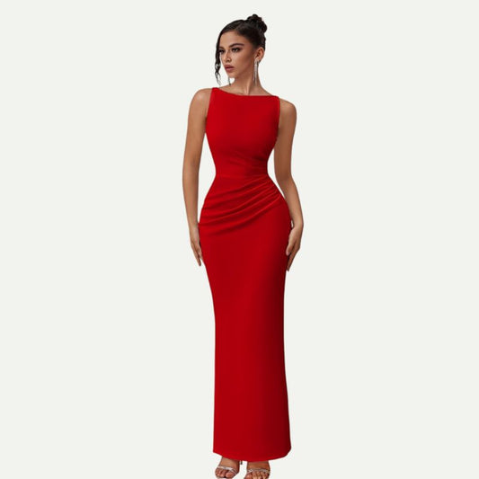 Off-Shoulder Slit Maxi Dress