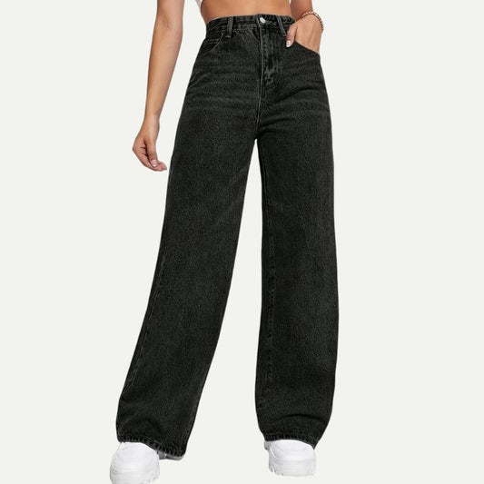 High-Waisted Straight Leg Jeans