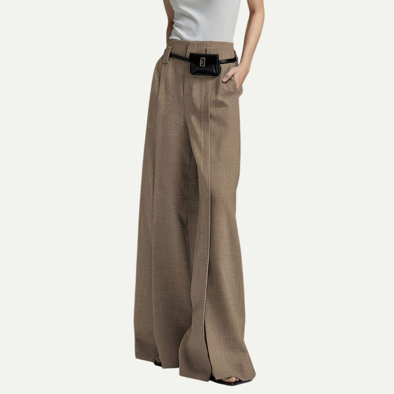 Women's Wide Leg Slit Hem Pants