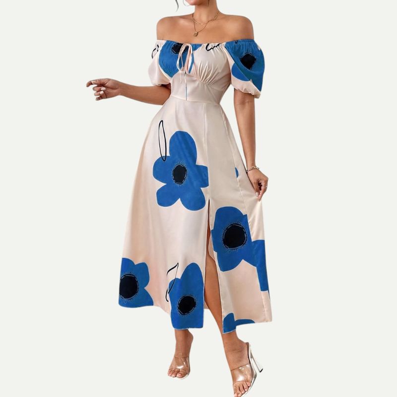 Floral Off-Shoulder Midi Dress