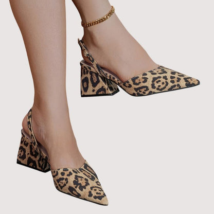 Leopard Print Pointed-Toe Sandals