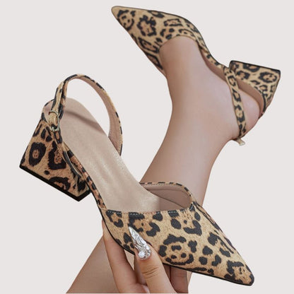 Leopard Print Pointed-Toe Sandals