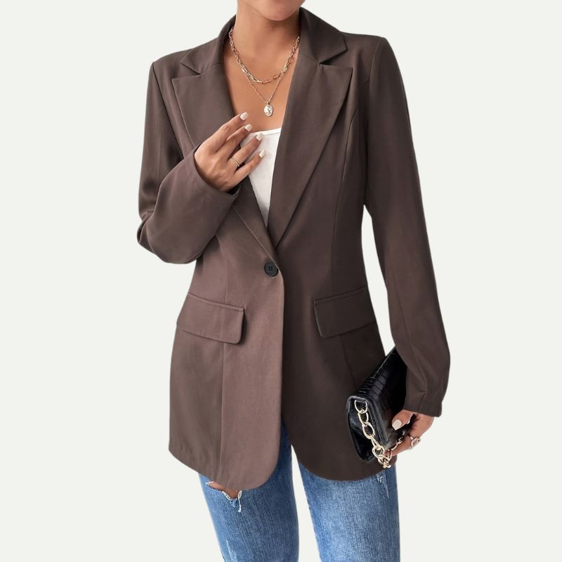 Lapel collar Button-Up Blazer