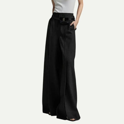 Women's Wide Leg Slit Hem Pants