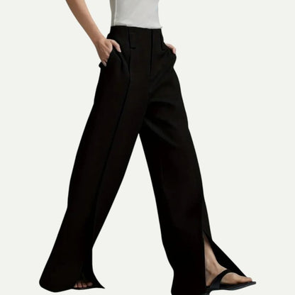 Women's Wide Leg Slit Hem Pants