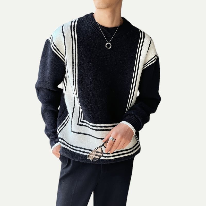 Men's Color-Block Pullover Sweater