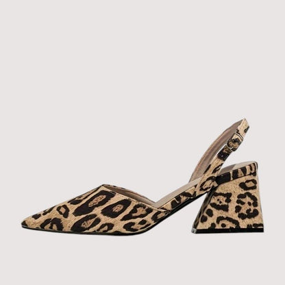 Leopard Print Pointed-Toe Sandals