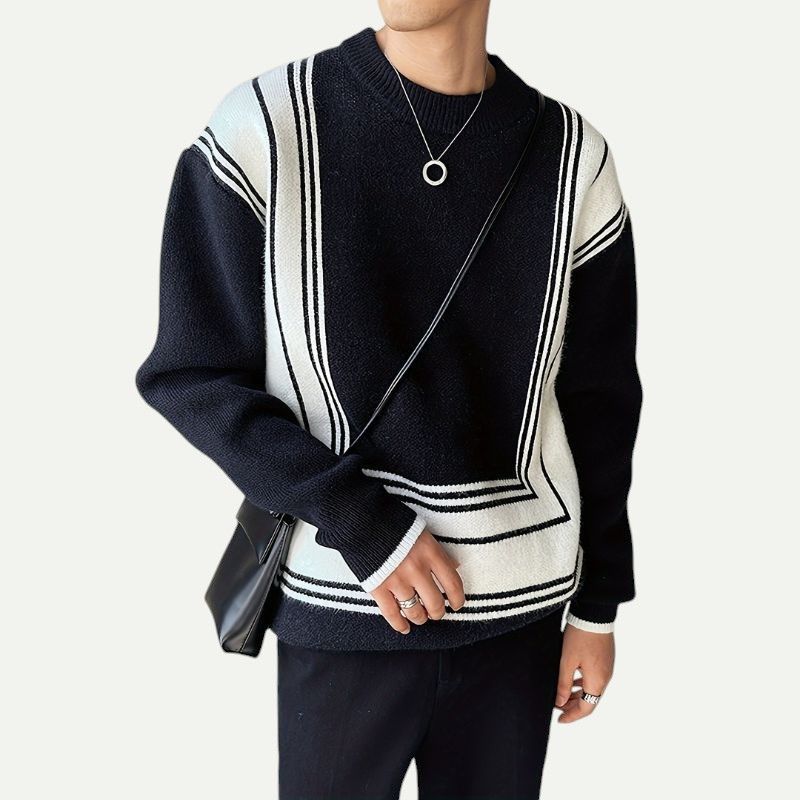 Men's Color-Block Pullover Sweater