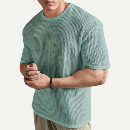 Men's Textured Crew Neck Shirt