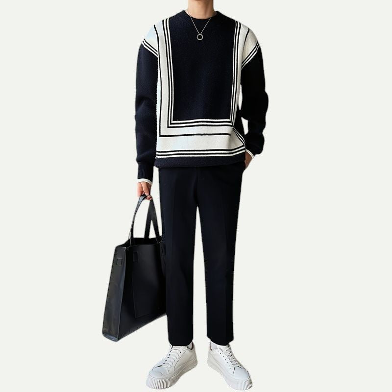 Men's Color-Block Pullover Sweater