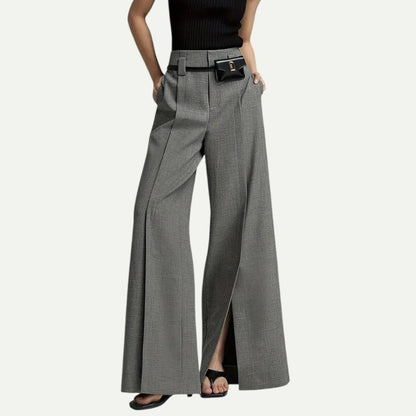 Women's Wide Leg Slit Hem Pants